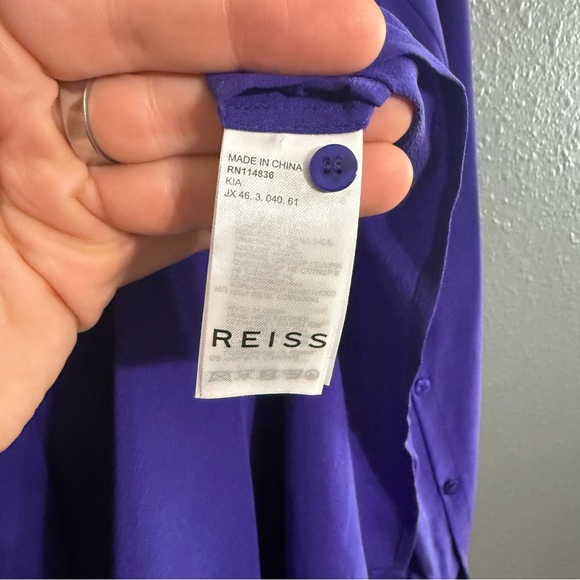 REISS NWT Kia 100% Silk Shirt Button Down Size 8 - Picture 11 of 11